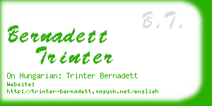 bernadett trinter business card